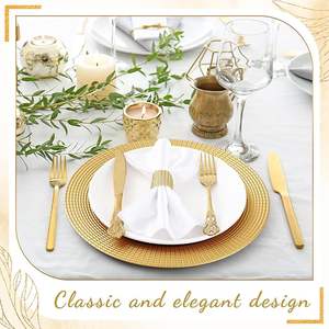 Assiette de présentation élégante pour mariage, réutilisable, décorative, pour dîner, événements et décoration de table d'hôtel - Product Image 4