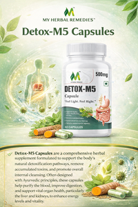 DETOX-M5 Herbal Plant Extract Capsules with Carefully Selected Botanical <b>Blend</b> in Durable <b>Bottle</b> Packaging for Everyday - Product Image 5