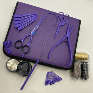 Hair <b>Extension</b> Plier 3mm Hole For <b>Beads</b> Wholesale Purple Surgical Grade Stainless Steel Hair <b>Extension</b> Tools Kit Set - Product Image 1