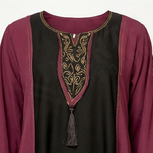 ชุดมุสลิมแบบดั้งเดิมสำหรับผู้หญิง ดูไบ อบายะ แขนทรงค้างคาว สไตล์คาฟตัน ชุดเดรสยาวผ้าซาติน เสื้อผ้าอิสลามแบบใหม่ - Product Image 4