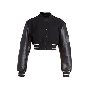 เสื้อแจ็คเก็ตเบสบอลทรงครอปปักโลโก้ตามสั่งสำหรับผู้หญิง แฟชั่นเสื้อแจ็คเก็ตขายดีประจำฤดูหนาว ดีไซน์ใหม่ ขายส่ง - Product Image 1