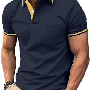 Polo de Manga Corta para Hombre, Transpirable, de Punto, Informal, Uniforme de Golf y Tenis, Servicio OEM - Product Image 3