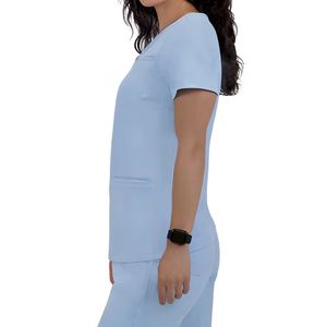 Uniforme de Enfermera de Hospital, Bata de Laboratorio Informal de Tela Sólida con Detección de Agujas, Unisex - Product Image 2