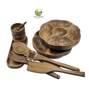 Cuillère à riz et louche de service classiques en bois écologique, grande cuillère de cuisine, cadeau d'affaires - Product Image 6