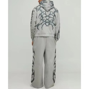 Nouvel ensemble de survêtement streetwear premium pour homme, respirant, coupe ample, décontracté, hiver, personnalisé, sweat à capuche et pantalon de jogging, OEM ODM - Product Image 2