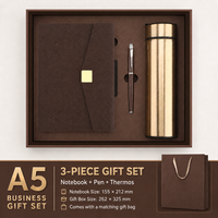Ensemble cadeau d'affaires de luxe personnalisé avec logo, 3 pièces : carnet, stylo à bille, gobelet isotherme pour les anniversaires d'entreprise, le Nouvel An, la fête des pères