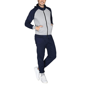 Survêtement de jogging décontracté pour homme, design personnalisé, à capuche, uni, léger, respirant, avec votre logo, 100 % coton, fermeture à cordon, 3D - Product Image 3