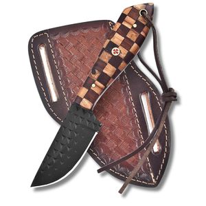 Cuchillo desollador de caza de acero de Damasco hecho a mano todos los días llevar hoja fija Funda de cuero de acero inoxidable personalización OEM - Product Image 2