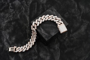 สร้อยข้อมือเพชรทรงกลมเจียระไนแบบบริลเลียนท์ ชุบทอง 14K สำหรับทุกเพศ สไตล์ฮิปฮอป ดีไซน์หรู สี D น้ำหนักมาก ได้รับการรับรองจาก GIA - Product Image 4