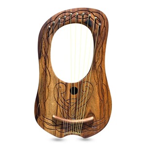 GNG IMPEX Harpe Lyre en Bois 10 Cordes Portable Instrument de Musique pour Débutants Clé d'Accordage Sac de Transport Design Sculpté Poli Style Folk - Product Image 6