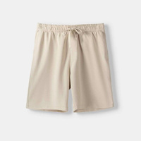T-shirt en tricot à col rond pour homme Spark Clothing, couleur unie beige, décontracté, pour l'été, respirant, en coton, manches courtes, 300g