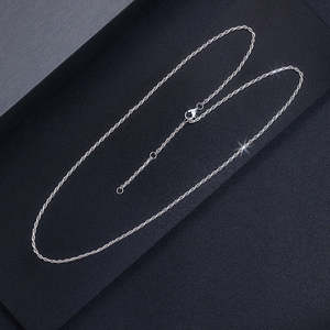 Collar de Cadena de Cuerda para Colgante en Plata, Diseño Simple y Ligero para Hombres y Mujeres, Joyería - Product Image 1