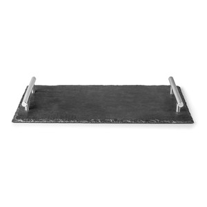 Vassoio in Ardesia Naturale con Manici, Rettangolare, Decorativo per Servire - Product Image 1