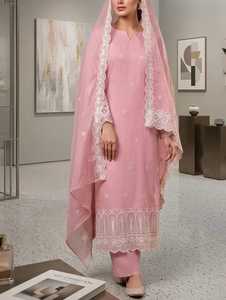 Vestido Shalwar Kameez Azul de Chifón para Mujer de Ismail Impex - La Mejor Calidad, Estilo de Fiesta, Precio Bajo de Pakistán e India - Product Image 4