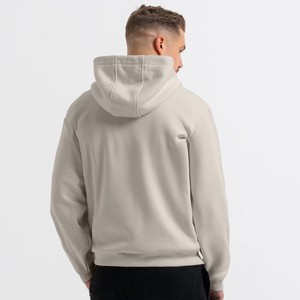 High Quality Snap Button Collar No <b>String</b> 400gsm Cotton Pull Over Custom logo Men Blank Hoodie Set - Product Image 3