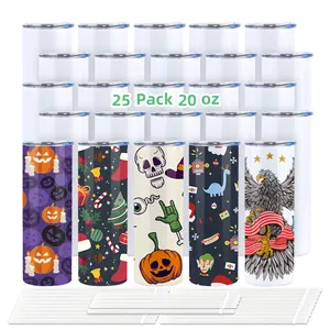 U.s. Warehouse In Stock AilinGalaxy Stainless Steel 20 Oz Skinny Heat Press Sublimation Tumblers Blanks