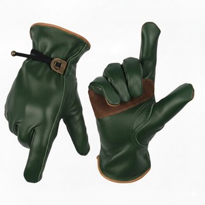 Industrial Rigger Leather <b>Gloves</b> Adjustable Wrist Strap Reinforced Palm Heavy Duty Work Safety <b>Gloves</b> USA Wholesale - Product Image 1