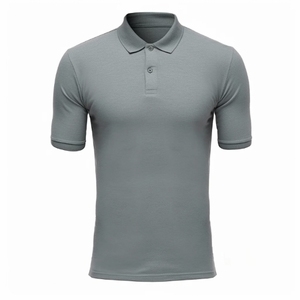 Polo en piqué jaune à manches courtes pour homme, couleur unie, décontracté, tricoté, boutonné, coupe classique - Product Image 2