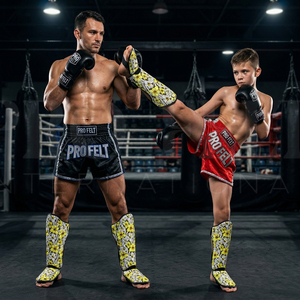 Protège-tibias de Muay Thai légers en matériau personnalisé pour l'extérieur, dernier design, pour entraînement de Kickboxing MMA et arts martiaux, pour hommes - Product Image 2