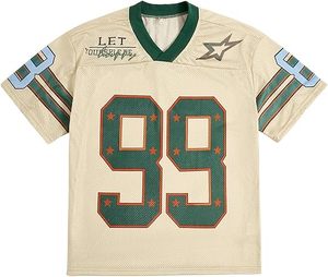 Maillots de football pour femmes Y2k, t-shirts oversize avec numéros graphiques, col en V, manches courtes, streetwear décontracté, tops Y2k - Product Image 1