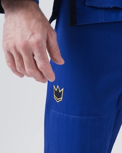 Uniforme de Jiu Jitsu Brasileño de Alta Calidad, Marca Kingz Comp 450 V6, Color Azul, Alta Resistencia - Product Image 4