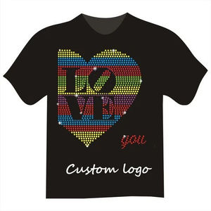 Camisetas personalizadas con serigrafía de diamantes de imitación para hombre, 100% algodón, camiseta de primera calidad con serigrafía para unisex - Product Image 5