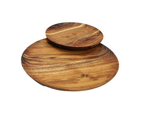 Assiette de service en bois vintage bohème rustique biodégradable écologique de 10 pouces, faite à la main, compatible micro-ondes, vente en gros - Product Image 4