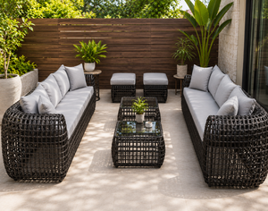 Custom Outdoor Patio Furniture PE <b>Rattan</b> <b>Sofa</b> Set Aluminum Frame Garden Conversation Set for Backyard Poolside Balcony Hotel - Product Image 2