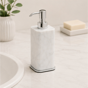 Dispensador de Jabón de Mármol Blanco Natural con Diseño Maravilloso, Botella de Jabón Líquido con Bomba de Acero Inoxidable para Hotel de 5 Estrellas - Product Image 4