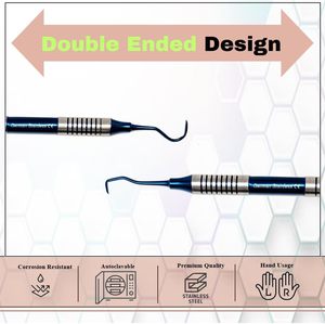 Professional U15/30 Dental Sickle Scaler | Premium Blue Titanium Coated Double Ended Teeth Cleaning Scraper | Ultra Lightweight - Product Image 3