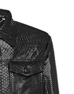 Men's Python Grain <b>Leather</b> <b>Jacket</b> Luxury Genuine Cowhide Motorcycle OEM ODM Wholesale Sample Service Available - Product Image 3