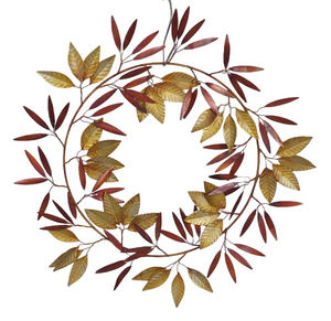 Moderna Corona Navideña Hecha a Mano con Láminas de Hierro Ecológicas, Diseño de 4 Hojas de Flores, Decoración Colgante para Regalos de Navidad y Año Nuevo - Product Image 2