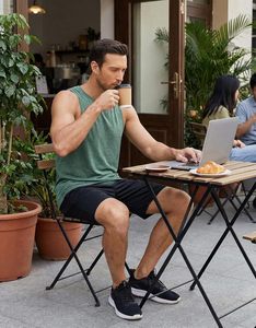Débardeur côtelé uni pour homme en coton respirant, idéal pour le fitness, la gym, l'entraînement, les loisirs et les activités estivales - Fabricant - Product Image 5