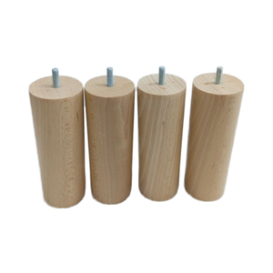 Patas Redondas de Madera Maciza para Muebles, Pies de Repuesto de Madera con Acabado Natural para Sofá, Gabinete, Cómoda, Diseño Moderno - Product Image 1