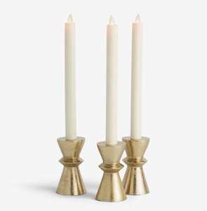 Support de bougie conique en métal doré géométrique, design sablier, centre de table, décoration de mariage et de maison, vente en gros - Product Image 1