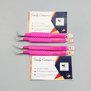 Pinzas Nuevas Personalizadas con Diseño de Base a Medida, Marca Privada, Logotipo Personalizado, Color Rosa, Acero Inoxidable, Punta Suave y Duradera, Longitud de 10 mm - Product Image 4