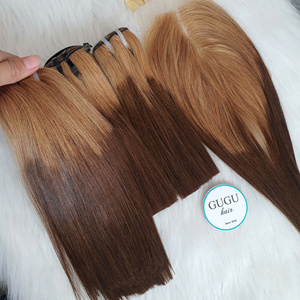 100% cabello humano vietnamita hueso recto Super doble dibujado paquetes para Ombre marrón negro Natural suelto profundo para mujeres negras - Product Image 1