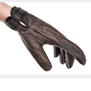 Guantes de Carreras de Cuero con Dedos Completos y Compatibilidad con Pantalla Táctil, Guantes Unisex para Motociclismo al Aire Libre con Cierre de Botón, Color Marrón - Product Image 6