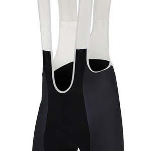 Cuissard de cyclisme noir pour homme avec bandes blanches et matière respirante en nylon et élasthanne - Product Image 2