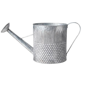 Arrosoir en métal galvanisé fantaisie avec motif en relief, outils de jardin durables pour l'entretien des plantes d'intérieur et d'extérieur - Product Image 1
