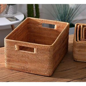 Cesta Organizadora Rectangular de Mimbre Tejida a Mano para Almacenamiento en el Hogar, Tiendas Minoristas y Decoración de Interiores - Product Image 3