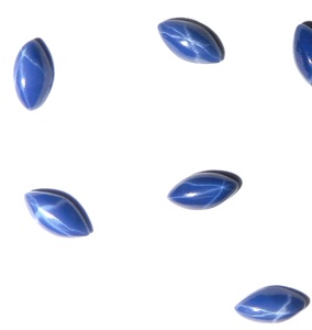 Zafiro Azul Estrella, Corte Marquesa 3x6 mm, 1 Quilate, Cabujón Pulido Creado en Laboratorio con Efecto de Estrella de 6 Puntas para Joyería - Product Image 5
