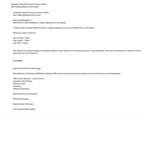 Sykes H160 4 3 Axis <b>CNC</b> Gear Hobber <b>Machine</b> for Precision Gear <b>Cutting</b> and Industrial Manufacturing - Product Image 4