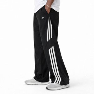 Pantalon de survêtement léger pour homme en nylon coupe-vent, taille élastique, coupe droite, vêtements de sport, production OEM en usine - Product Image 2