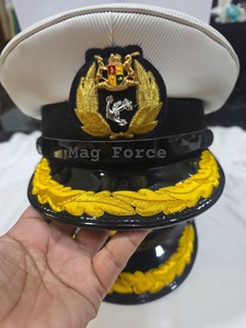 Premium Custom Embroidered Outdoor Cap Gold Metallic Badge Decorative Laurel Embroidery Adjustable Formal Uniform Hat 100% Wool - Product Image 2