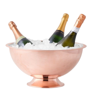 Bol à vin élégant en métal argenté, centre de table, bol à punch, refroidisseur à vin haut de gamme pour la décoration intérieure et la vaisselle, bac à boissons - Product Image 6