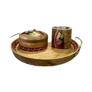 Support à pain en métal à 2 niveaux avec assiette à dessert en bois, bols à fruits, présentoir à gâteaux - Product Image 4