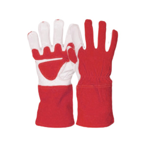 Gants de soudage TIG industriels en cuir de vachette lisse et croûte de cuir, ignifuges, équipement de protection individuelle pour la sécurité des mains lors du travail - Product Image 3