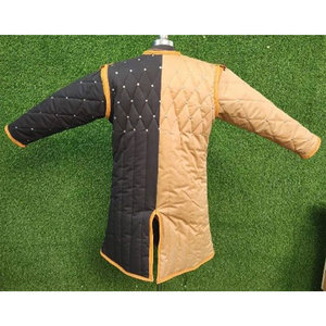 Medieval Padded Gambeson Coat Two-Tone Color Cotton Canvas Aketon Armor Training Thick Padded Doublet For LARP Cosplay - Product Image 4