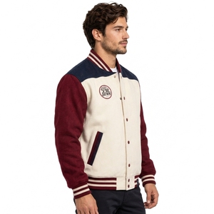 <b>Men</b> Varsity <b>Jacket</b> Custom Letterman <b>Jacket</b> Wool Blend Body <b>Faux</b> <b>Leather</b> Sleeves Embroidered Detail Casual Outerwear OEM - Product Image 6